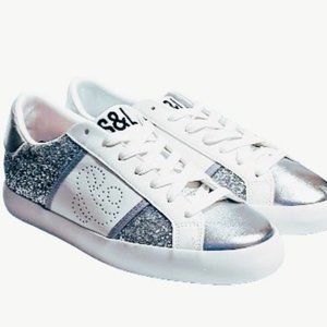 Sam & Libby Women's Alina Soft Faux Leather Lace Up Glitter Sneaker Size 9 NWT